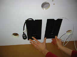 240Attach snugs to outside of back. Wall is on right side of tank.