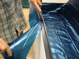 320Cut liner just outside inner protrusion.